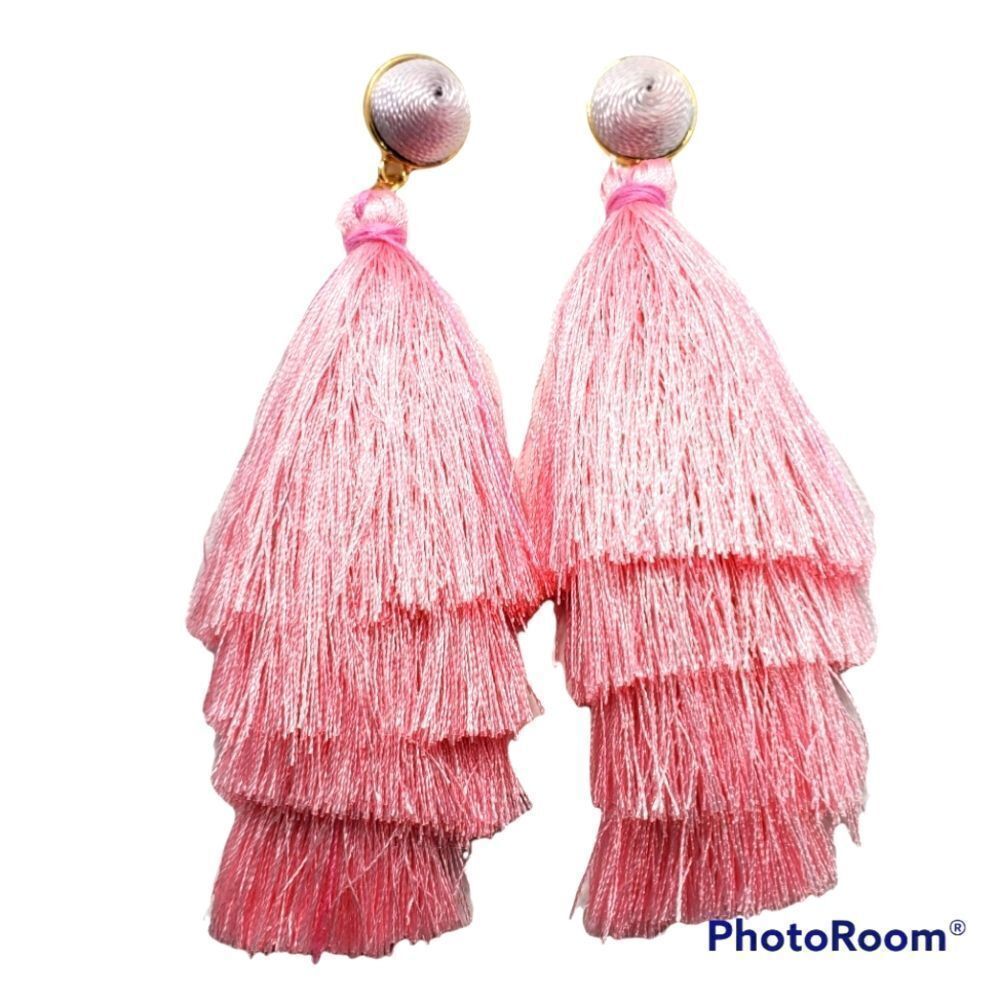 NWT Dangling Pink Tassel Earrings